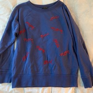 J Crew Cozy “Oui” Sweatshirt